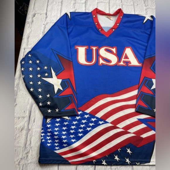 Vintage 90’s USA AOP Proy Joy Hockey Jersey Men’s Sz XL Limited Edition - Picture 3 of 11